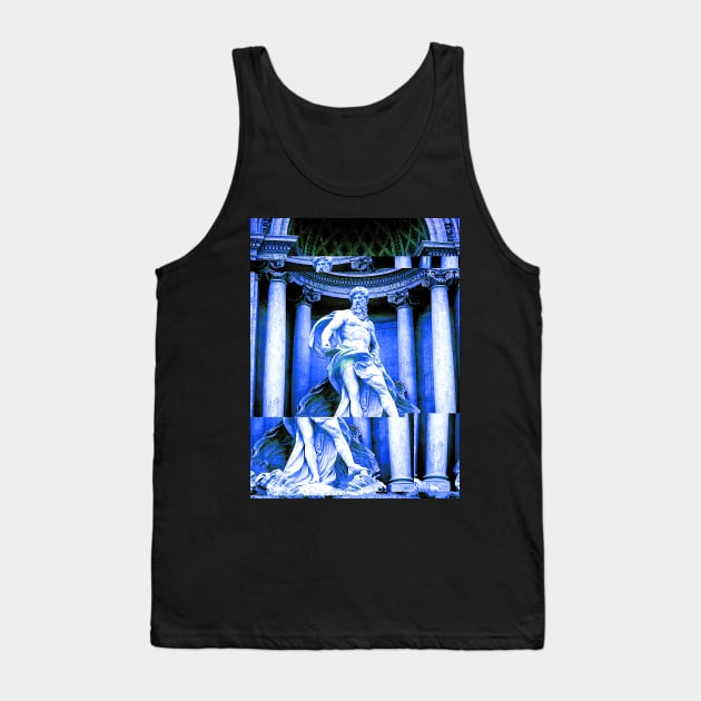 Masculine Statue of Zeus Vaporwave Aesthetic Glitch Art Tank Top by GLITCH.HUB